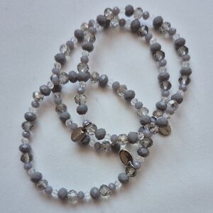 Tocara Chic Gray Beaded Bracelet, Set of 3 (J10)